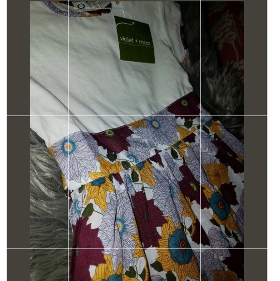 Girls Violet + Moss Floral Organic Cotton Dress 2T - Picture 2 of 5